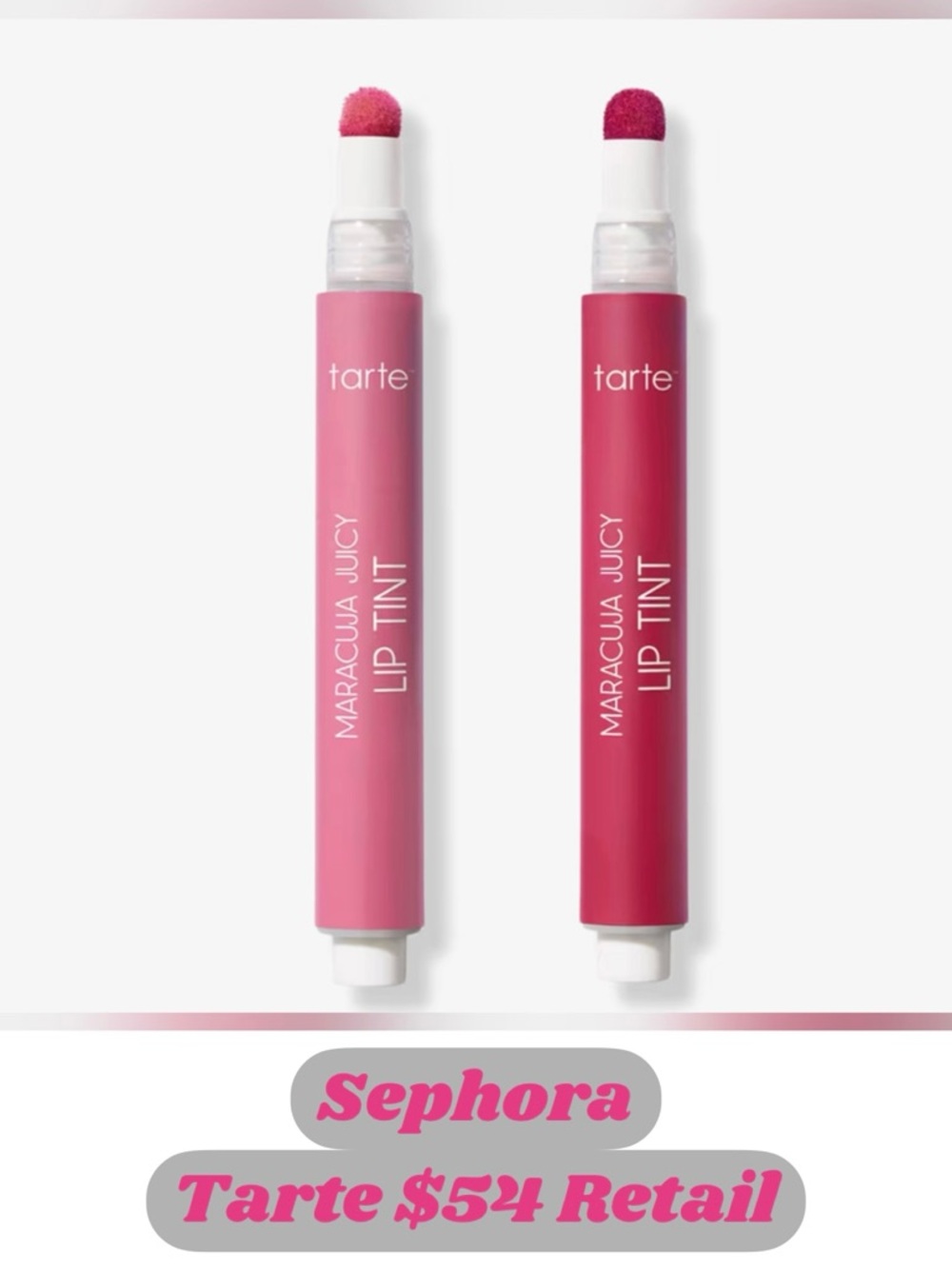 tarte Maracuja Juicy Lip Tint Duo — Light Pink & Deep Rose
